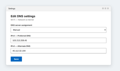 Windows DNS settings